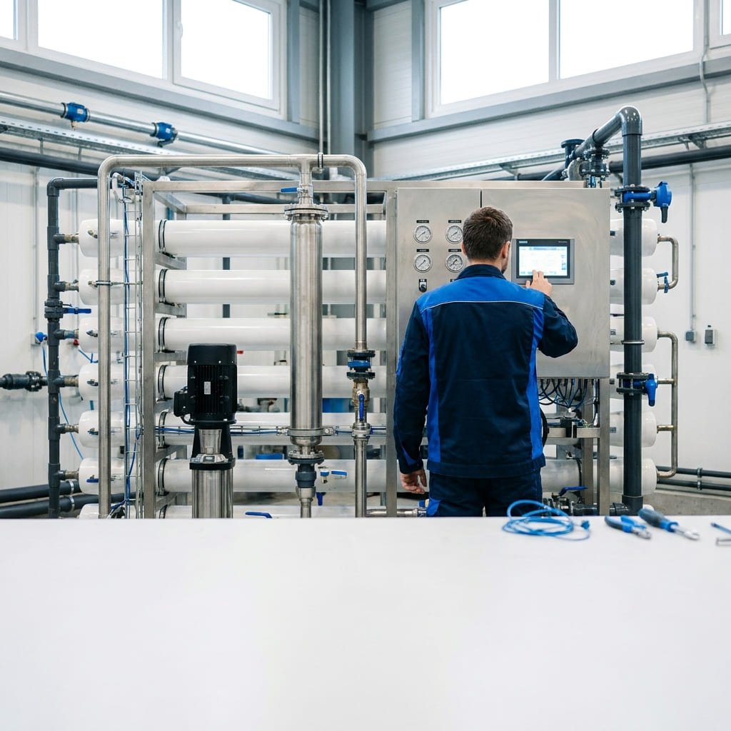 Sistema de tratamiento de agua y ósmosis industrial instalado en fábrica