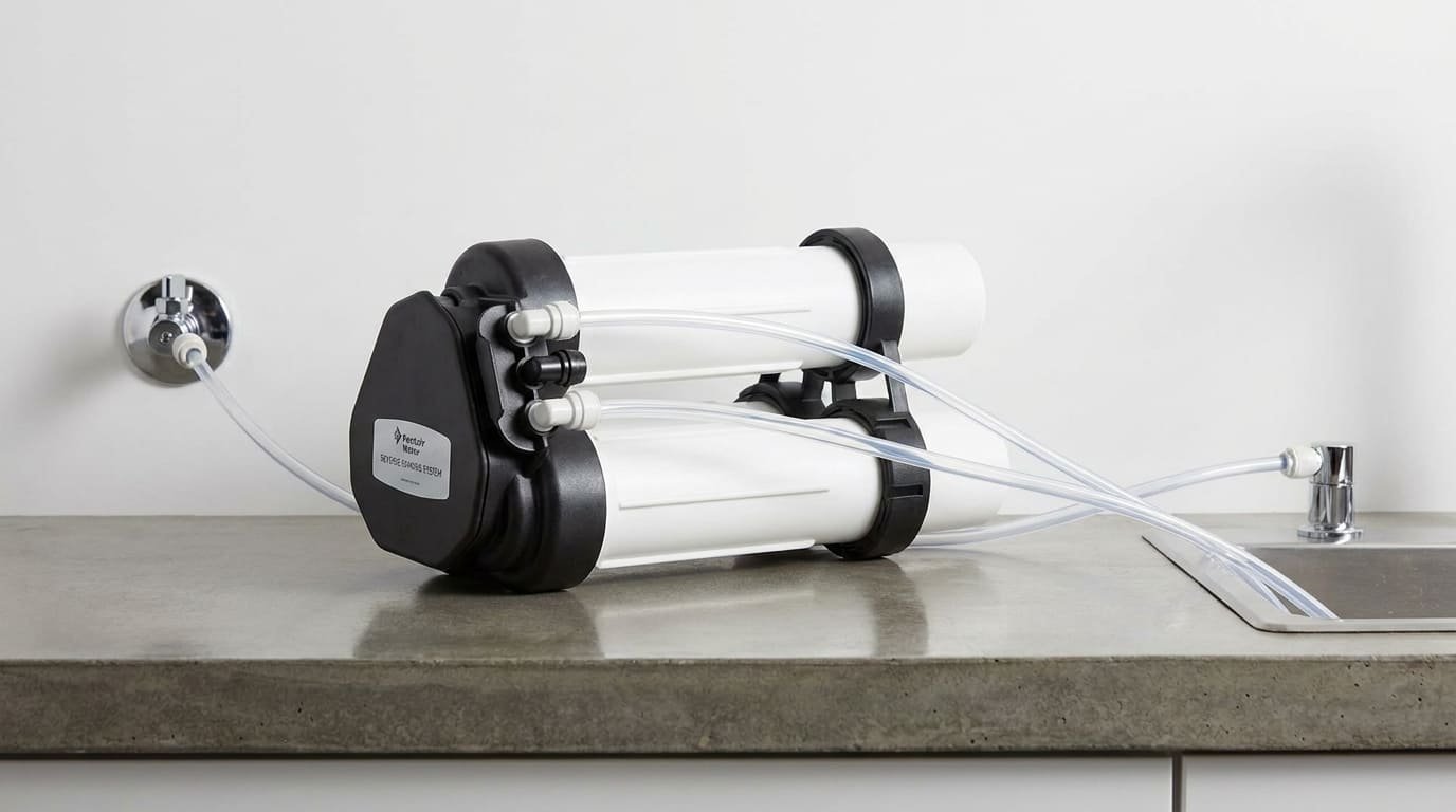 Equipo de ósmosis semiindustrial Merlin PRO-RO conectado a una toma de agua