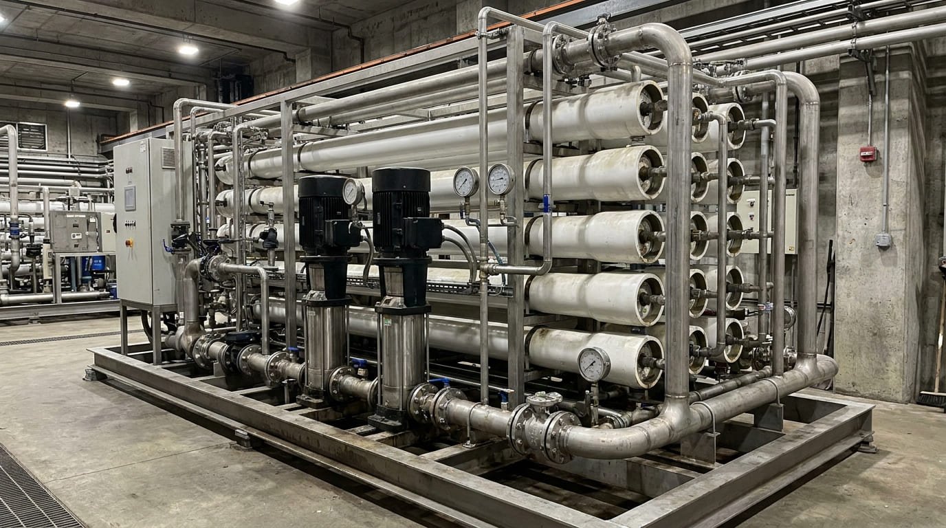 Sistema industrial de tratamiento de agua mediante ósmosis inversa